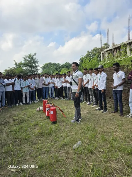 Fire extinguisher practical on the training ground
